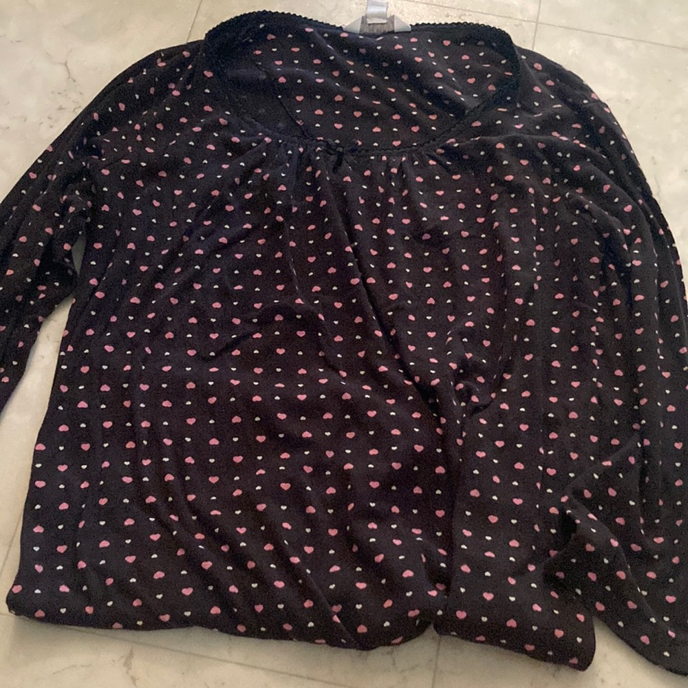 Charter Club Women’s Nightdress Black and Hearts